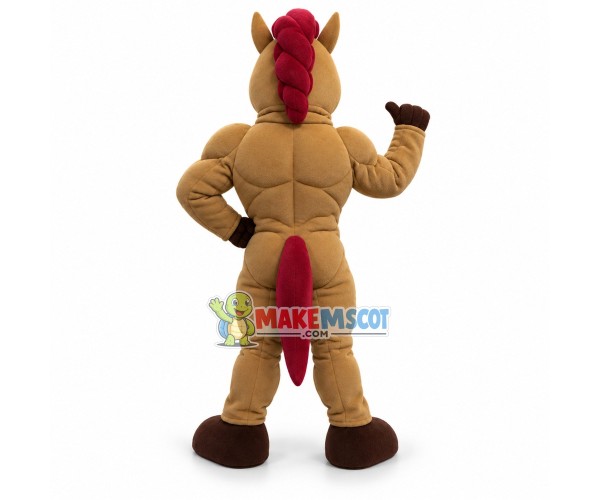 Power Light Brown Mustang High School Mascot Costume 