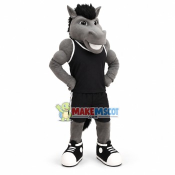 High School Sports Grey Mustang Mascot Costume High School Sports Grey Mustang Mascot Costume