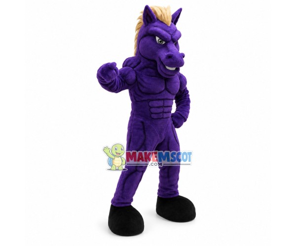 University Power Purple Mustang Mascot Costume 