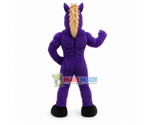University Power Purple Mustang Mascot Costume University Power Purple Mustang Mascot Costume