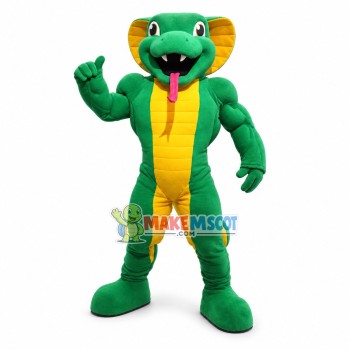 Power Green Cobra Mascot Adult Costume 