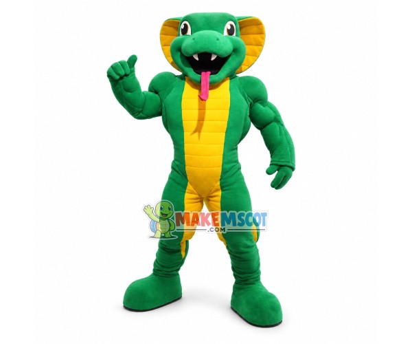 Power Green Cobra Mascot Adult Costume 