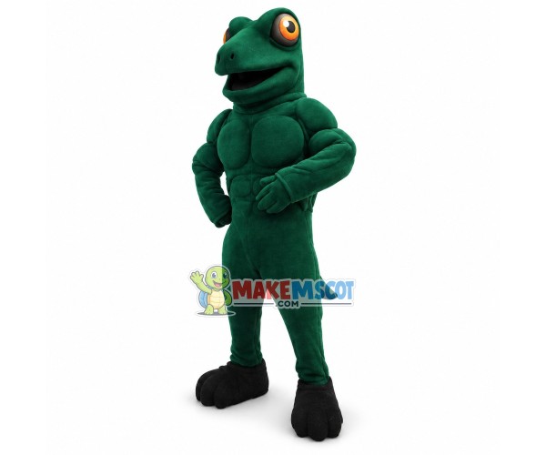 Power Green Lizard Mascot Adult Costume Power Green Lizard Mascot Adult Costume