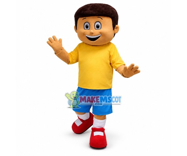 Happy Boy Mascot Costume Happy Boy Mascot Costume