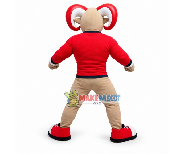 College Power Light Brown Ram Mascot Costume College Power Light Brown Ram Mascot Costume