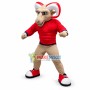 College Power Light Brown Ram Mascot Costume 