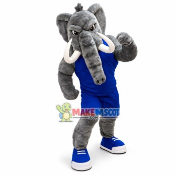 University Power Fierce Gray Mastodon Mascot Costume University Power Fierce Gray Mastodon Mascot Costume