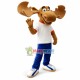 Polite Light Brown Moose Mascot Adult Costume Polite Light Brown Moose Mascot Adult Costume