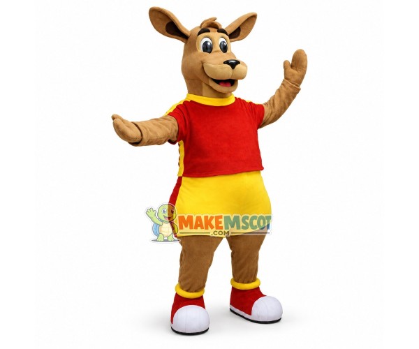 Lovely Light Brown Kangaroo Mascot Adult Costume Lovely Light Brown Kangaroo Mascot Adult Costume