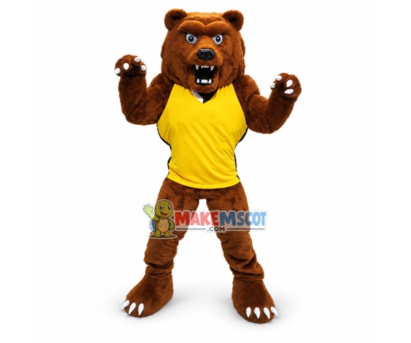 Power Fierce Grizzly Bear High School Mascot Costume 