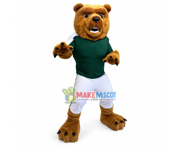 College Football Power Fierce Brown Bear Mascot Costume 