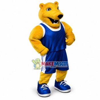 College Power Yellow Bear Mascot Costume College Power Yellow Bear Mascot Costume