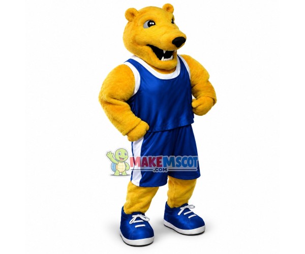 College Power Yellow Bear Mascot Costume College Power Yellow Bear Mascot Costume