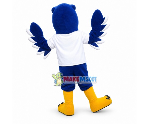 College Blue Hawk Mascot Costume 