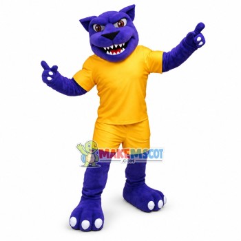 Power Purple Panther High School Mascot Costume 