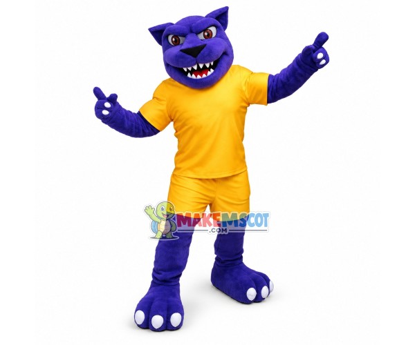 Power Purple Panther High School Mascot Costume 