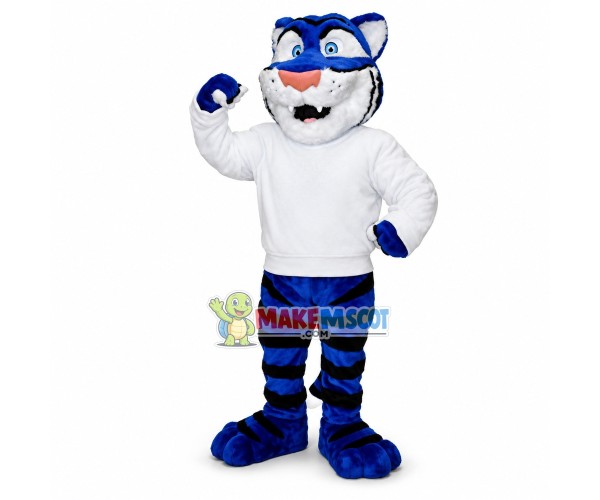 University Blue Tiger Mascot Costume 