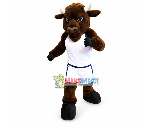 University Power Brown Bison Mascot Costume 