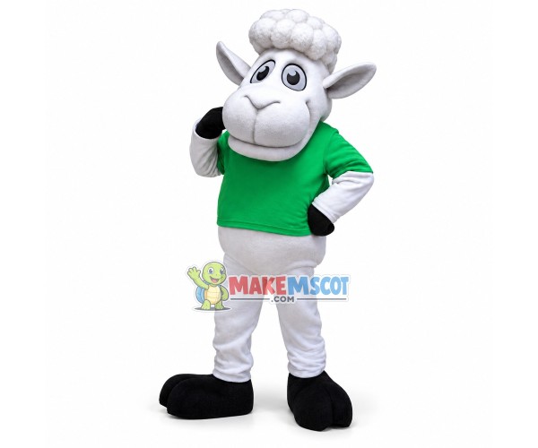 Adorable White Sheep Mascot Adult Costume Adorable White Sheep Mascot Adult Costume