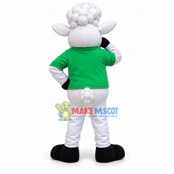 Adorable White Sheep Mascot Adult Costume Adorable White Sheep Mascot Adult Costume