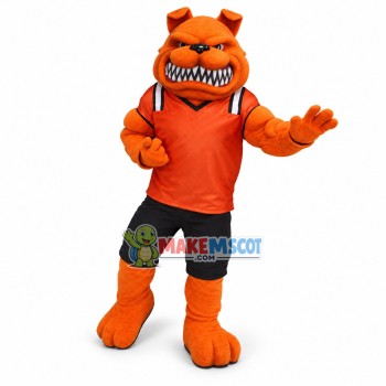 Football Power Orange Mad Dog Mascot Costume 