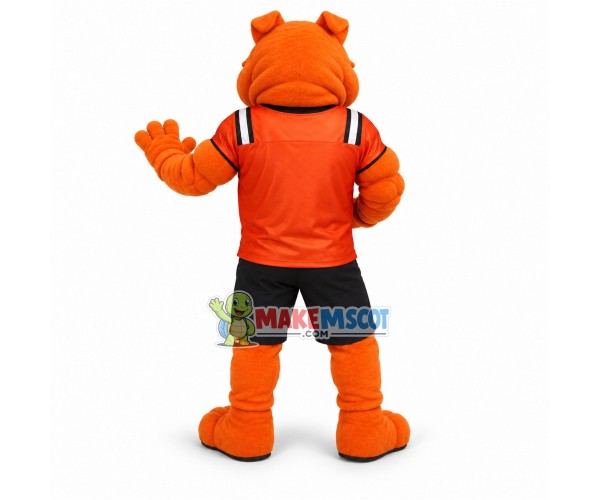 Football Power Orange Mad Dog Mascot Costume Football Power Orange Mad Dog Mascot Costume
