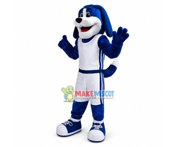 Lovely Basketball Blue Hound Mascot Costume Lovely Basketball Blue Hound Mascot Costume