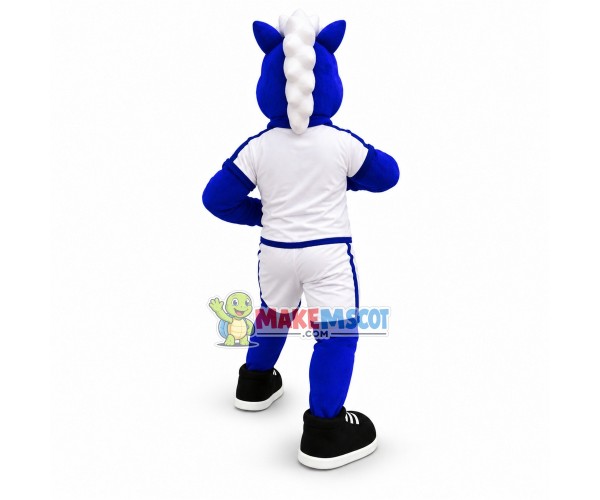 Power Blue Pony High School Mascot Costume Power Blue Pony High School Mascot Costume