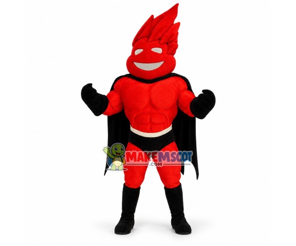 Superhero Red Boy Mascot Adult Costume 