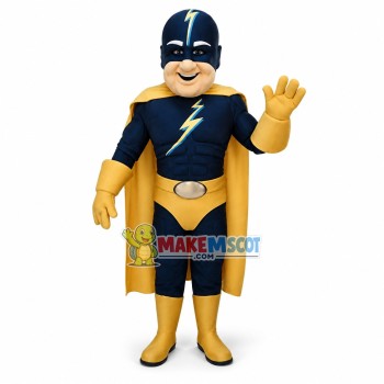 Captain Lightning Mascot Costume Captain Lightning Mascot Costume