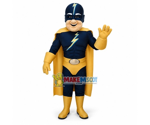 Captain Lightning Mascot Costume Captain Lightning Mascot Costume