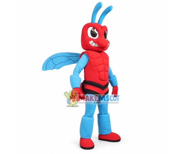 Fierce Power Red & Blue Hornet Mascot Costume	