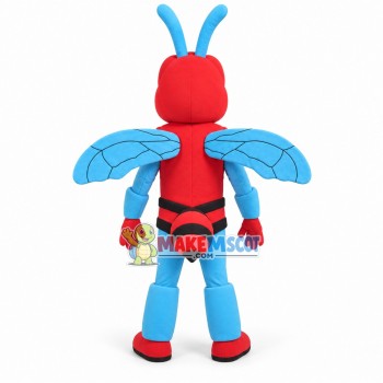Fierce Power Red & Blue Hornet Mascot Costume Fierce Power Red & Blue Hornet Mascot Costume