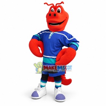 Hockey Red Crayfish Mascot Costume Hockey Red Crayfish Mascot Costume