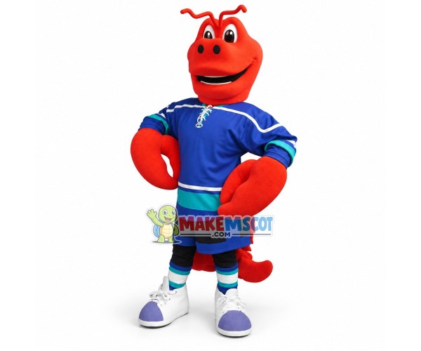 Hockey Red Crayfish Mascot Costume Hockey Red Crayfish Mascot Costume