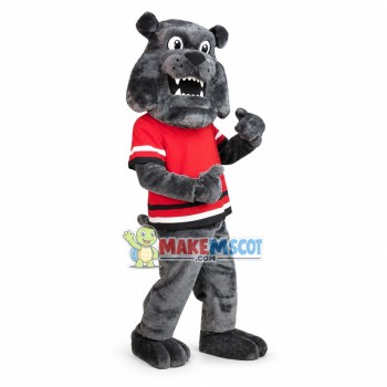 Grey Bulldog School Mascot Costume	