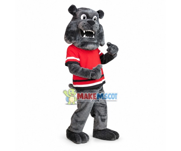 Grey Bulldog School Mascot Costume Grey Bulldog School Mascot Costume