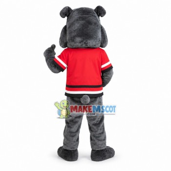 Grey Bulldog School Mascot Costume	