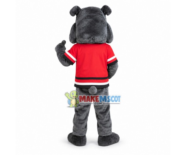 Grey Bulldog School Mascot Costume Grey Bulldog School Mascot Costume