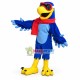 Lovable Blue Snowhawks Mascot Costume Lovable Blue Snowhawks Mascot Costume