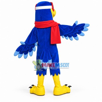 Lovable Blue Snowhawks Mascot Costume Lovable Blue Snowhawks Mascot Costume