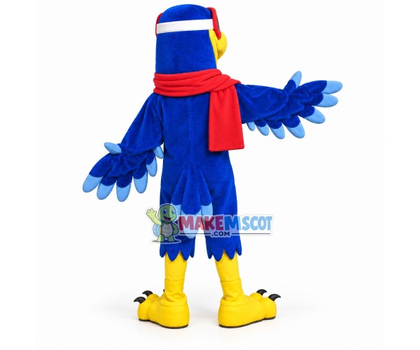 Lovable Blue Snowhawks Mascot Costume Lovable Blue Snowhawks Mascot Costume