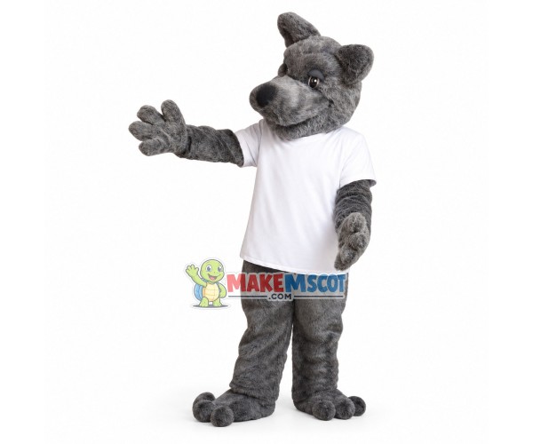 Grey Wolf Academy Mascot Costume Grey Wolf Academy Mascot Costume