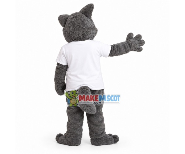 Grey Wolf Academy Mascot Costume Grey Wolf Academy Mascot Costume
