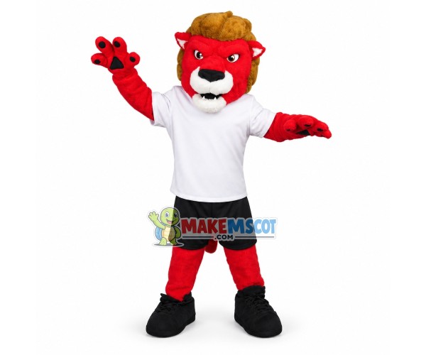 University Fierce Red Lion Mascot Costume 
