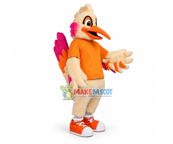 Beige Roadrunner Mascot Costume Beige Roadrunner Mascot Costume