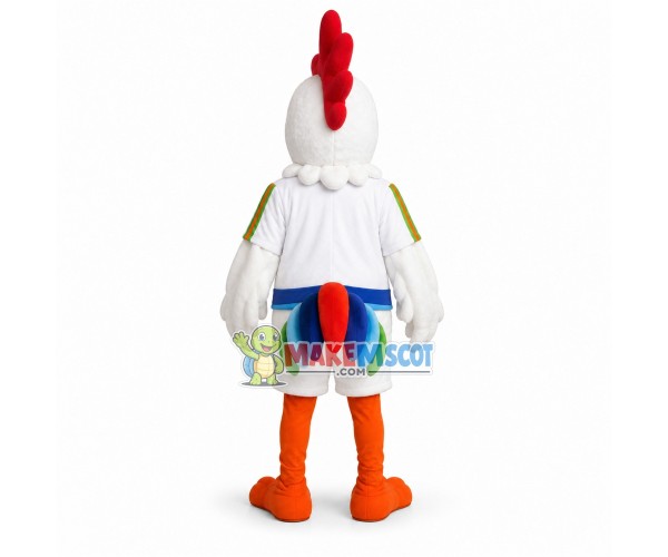 White Rooster Mascot Adult Costume 