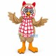 Light Brown & Red Owl Mascot Costume Light Brown & Red Owl Mascot Costume