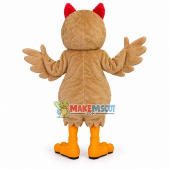 Light Brown & Red Owl Mascot Costume 