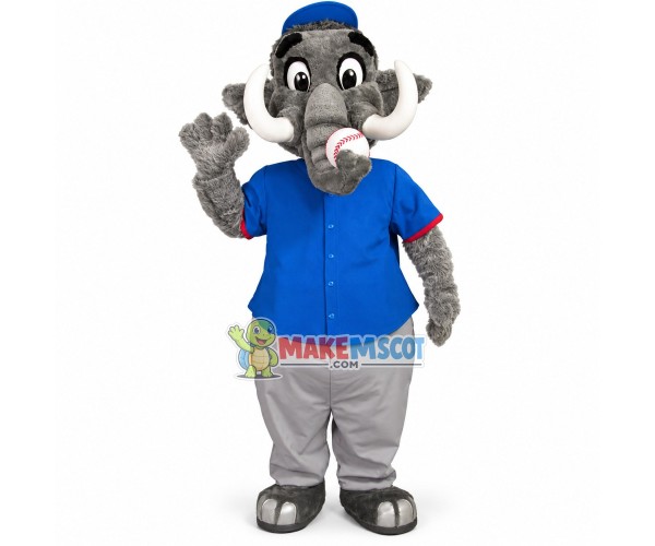 Baseball Gray Mammoth Lightweight Mascot Costume Baseball Gray Mammoth Lightweight Mascot Costume